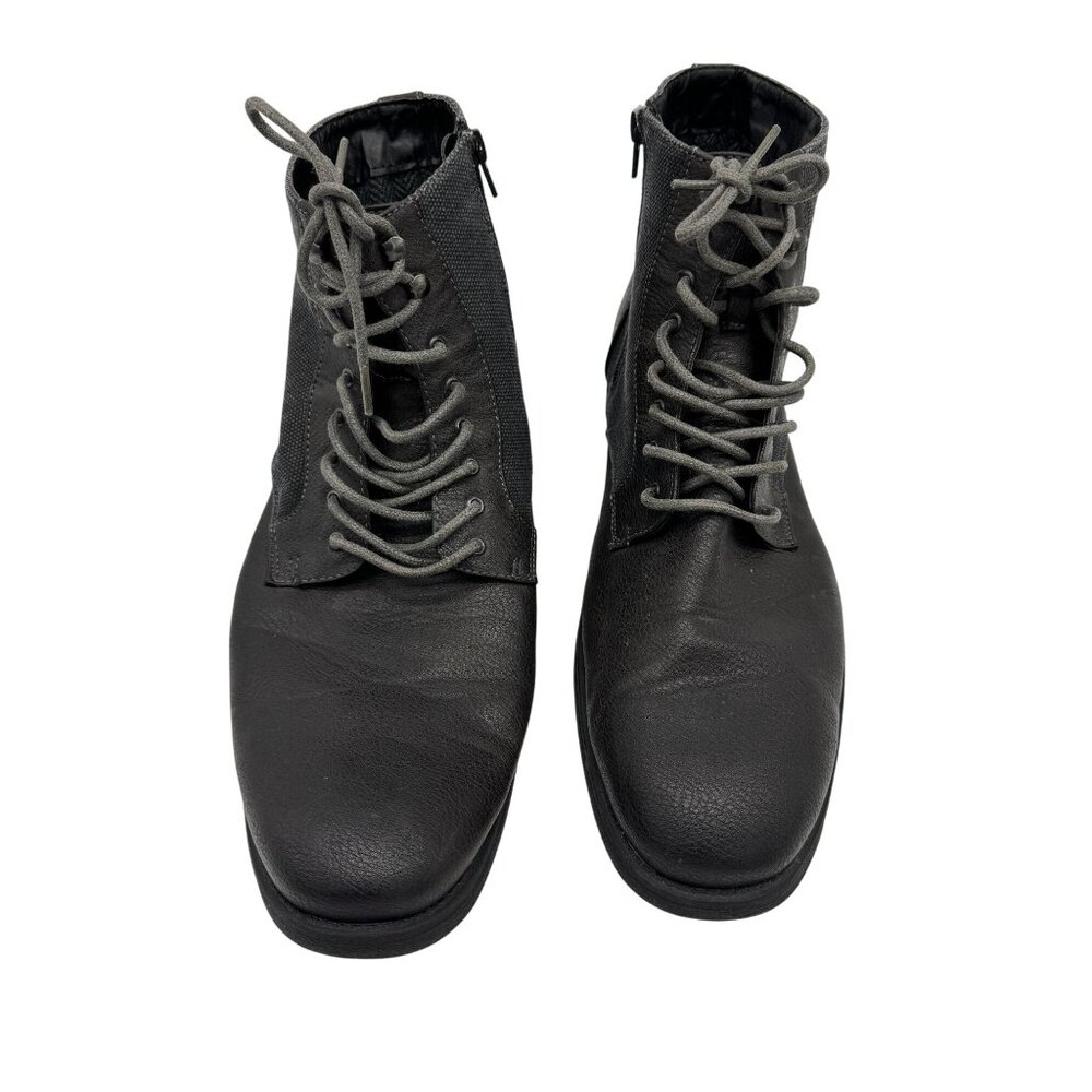Robert Wayne Mens Aspen 020 Ankle Boots Size 12D Black Leather Lace Up Casual